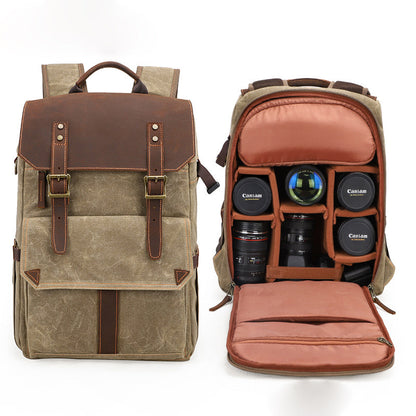 Canvas Camera Backpack Large Mens Canon Nikon Waterproof 15'' Camera Bags DSLR Camera Bags For Men