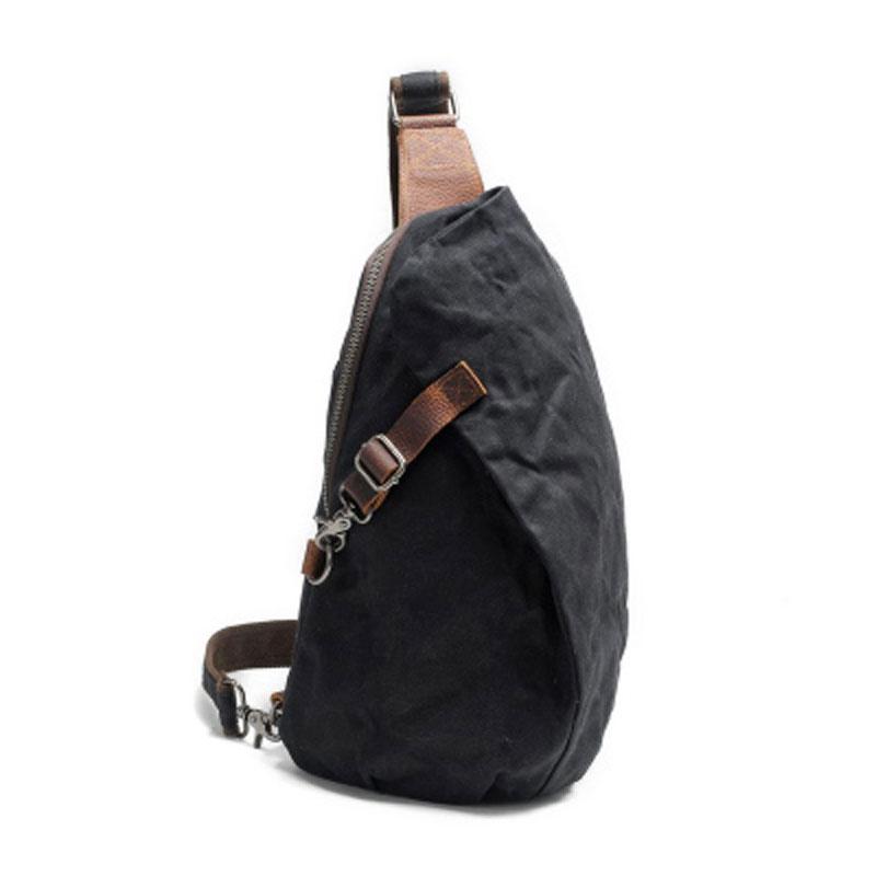 Cool Waxed Canvas Mens One Shoulder Pack Sling Bag Chest Bag for men