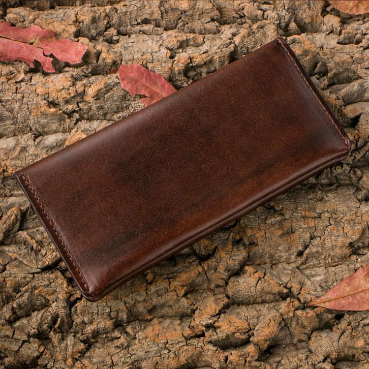 Handmade Leather Mens Clutch Wallet Cool Leather Wallet Long Phone Wallets for Men