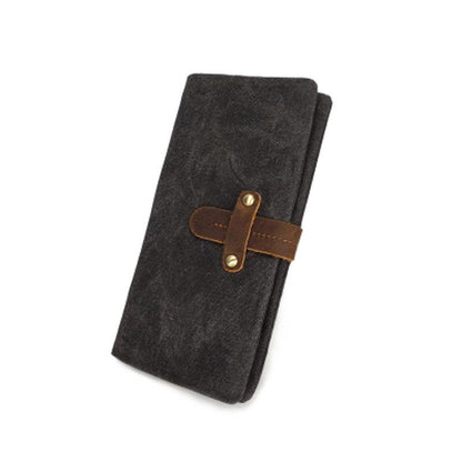 Mens Canvas Long Wallets for men Bifold Cool Men Long Wallet