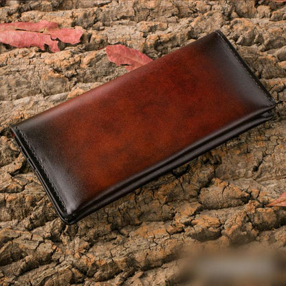 Handmade Leather Mens Clutch Wallet Cool Leather Wallet Long Phone Wallets for Men