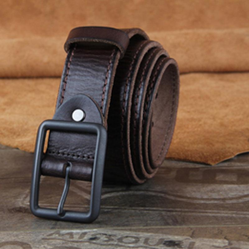 Genuine Leather Punk Rock Biker Trucker Mens Belt Men Black Coffee Belt for Men