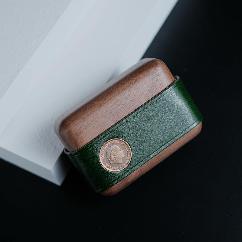 Handmade Brown Leather Wood AirPods Pro Case Custom Brown Leather AirPods Pro Case Airpod Case Cover