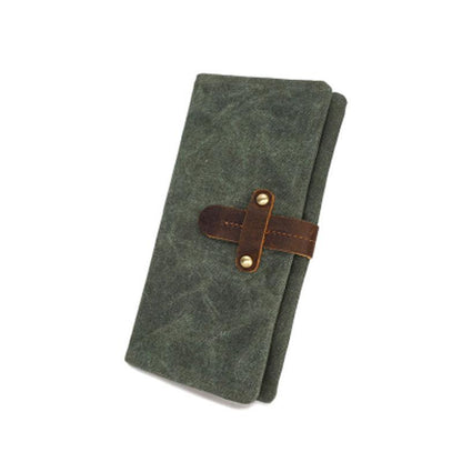 Mens Canvas Long Wallets for men Bifold Cool Men Long Wallet