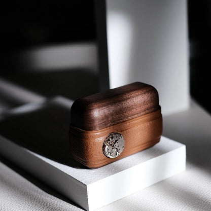 Handmade Brown Leather Wood AirPods Pro Case Custom Brown Leather AirPods Pro Case Airpod Case Cover