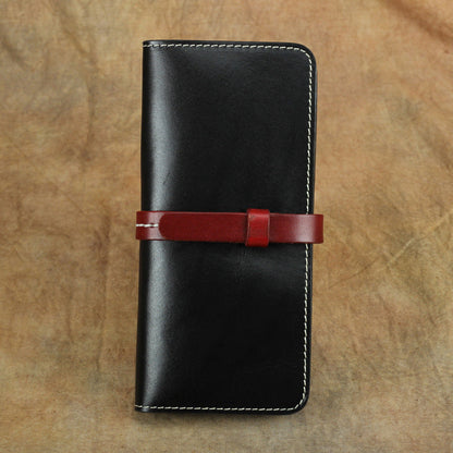 Handmade Womens Leather Long Wallet Bifold Long Wallets Card Wallet Clutch Wallet for Ladies