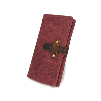 Mens Canvas Long Wallets for men Bifold Cool Men Long Wallet