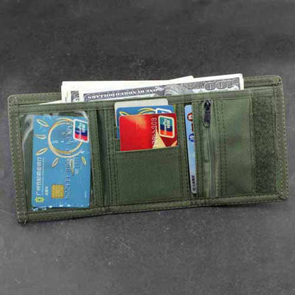 Camouflage Canvas Mens Trifold Biker Wallet Small Chain Wallet With Chain for Men