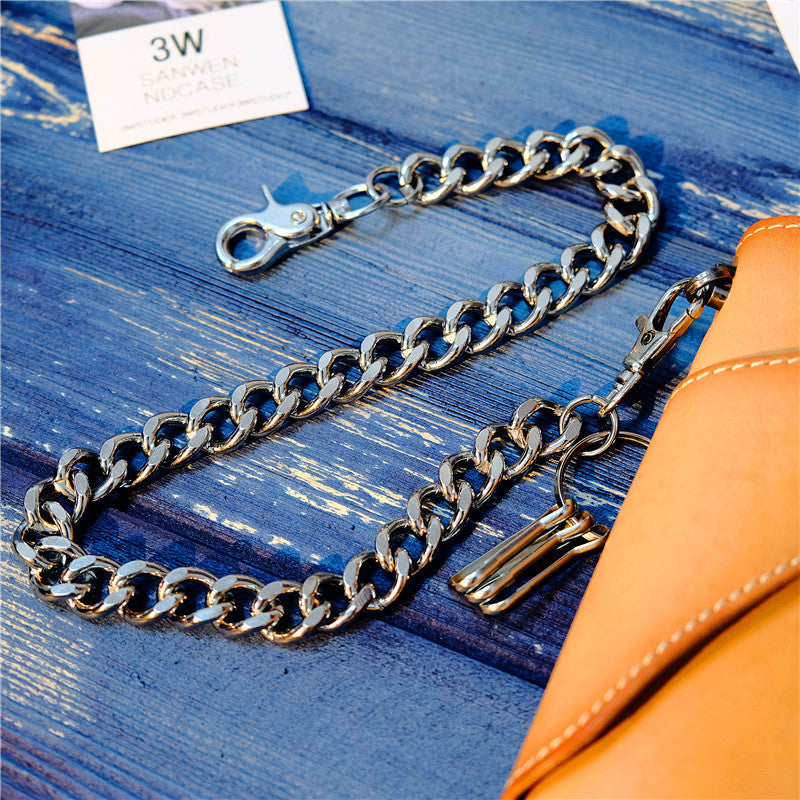 Badass Men's Silver Long Key Chain Wallet Chain Pants Chain Biker Wallet Chain For Men