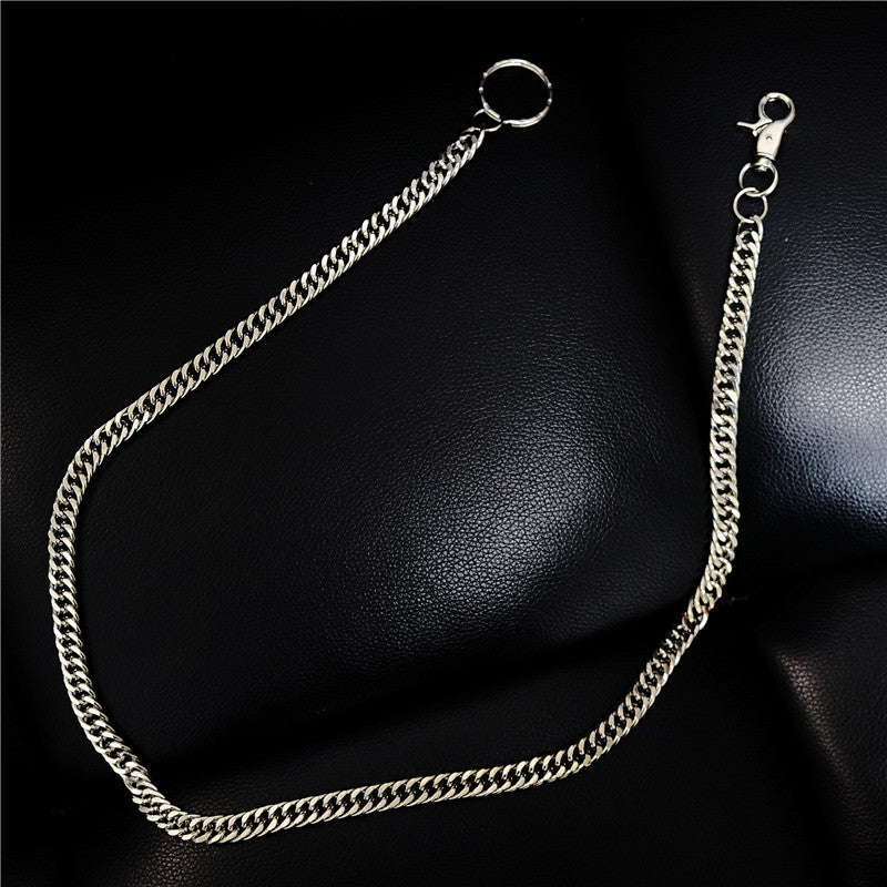 Badass Men's Silver Stainless Steel Wallet Chain Pants Chain Long Biker Wallet Chain For Men