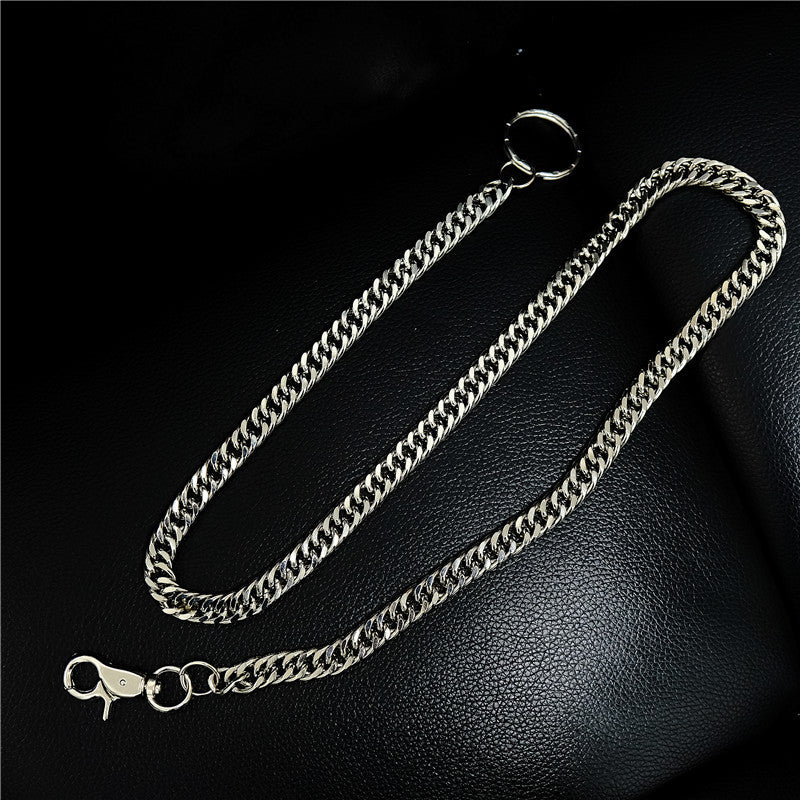 Badass Men's Silver Stainless Steel Wallet Chain Pants Chain Long Biker Wallet Chain For Men