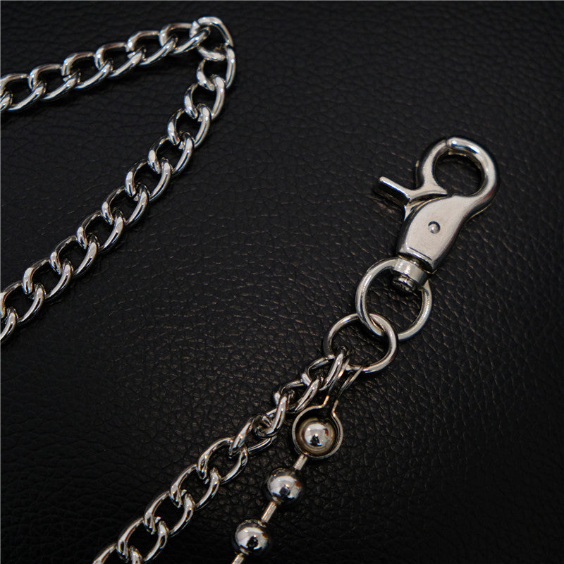 Fashion Womens Mens Silver Ring Simple Long Wallet Chain Pants Chain Biker Wallet Chain For Men