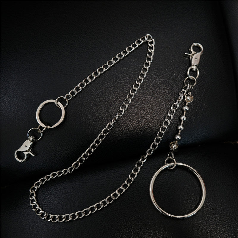 Fashion Womens Mens Silver Ring Simple Long Wallet Chain Pants Chain Biker Wallet Chain For Men