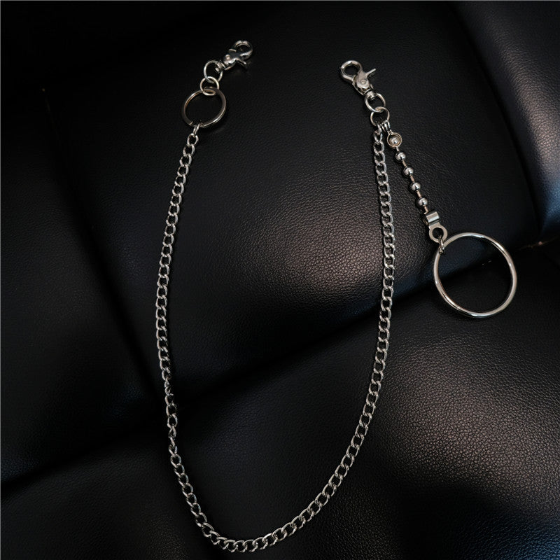 Fashion Womens Mens Silver Ring Simple Long Wallet Chain Pants Chain Biker Wallet Chain For Men