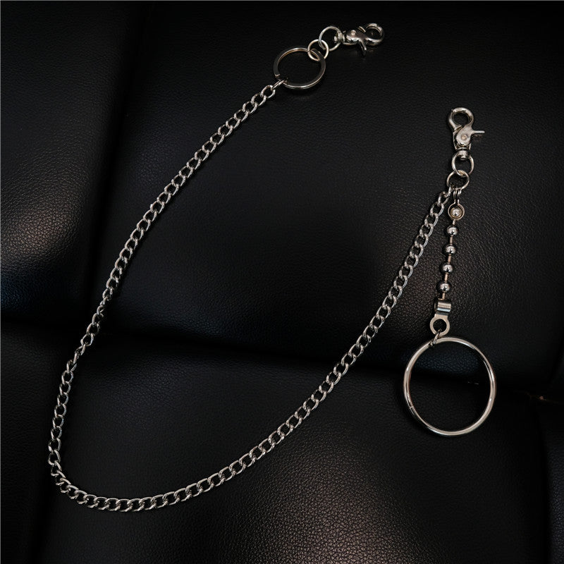 Fashion Womens Mens Silver Ring Simple Long Wallet Chain Pants Chain Biker Wallet Chain For Men