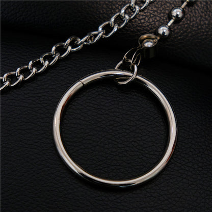 Fashion Womens Mens Silver Ring Simple Long Wallet Chain Pants Chain Biker Wallet Chain For Men