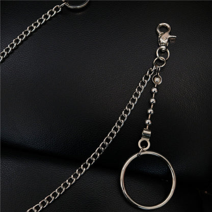 Fashion Womens Mens Silver Ring Simple Long Wallet Chain Pants Chain Biker Wallet Chain For Men