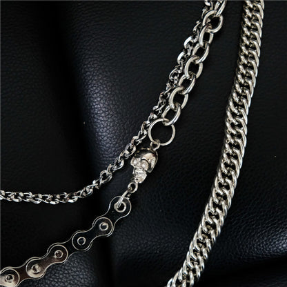 Badass Men's Punk Triple Long Wallet Chain Pants Chain Biker Wallet Chain For Men