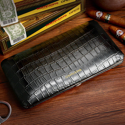 Best Leather&Cedar Mens 5pcs Cigar Cases Alligator Pattern Leather Cigar Cases for Men