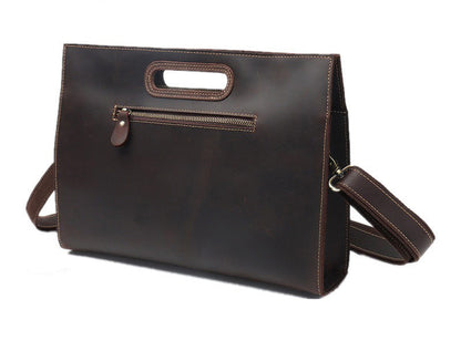 Black Coffee Leather Mens Messenger Bag Handbag Briefcase Side Bag For Men