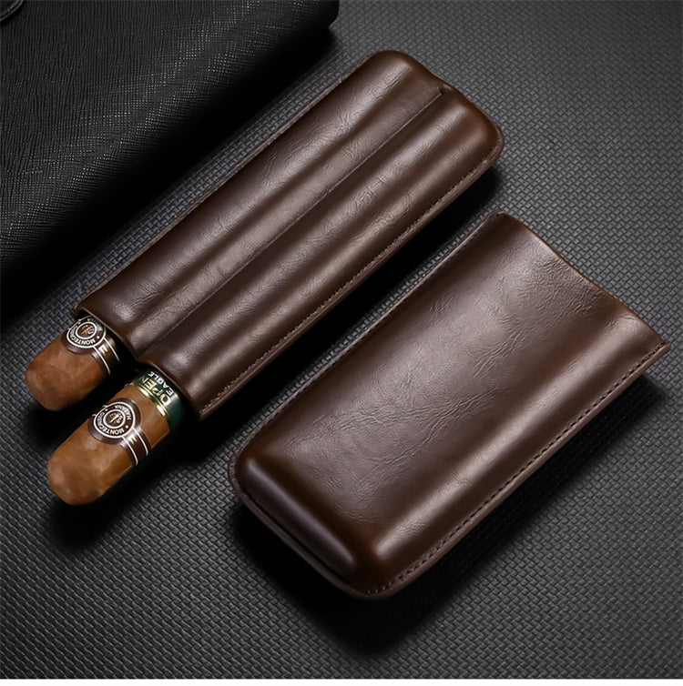 Black Eco Leather Mens 2pcs Cigar Case Leather Cigar Cases for Men