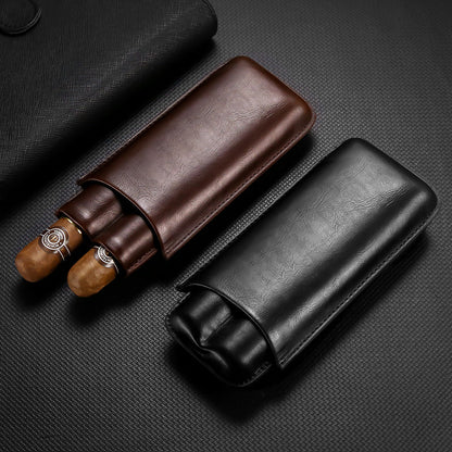 Best Eco Leather Mens 2pcs Cigar Case Leather Cigar Cases for Men