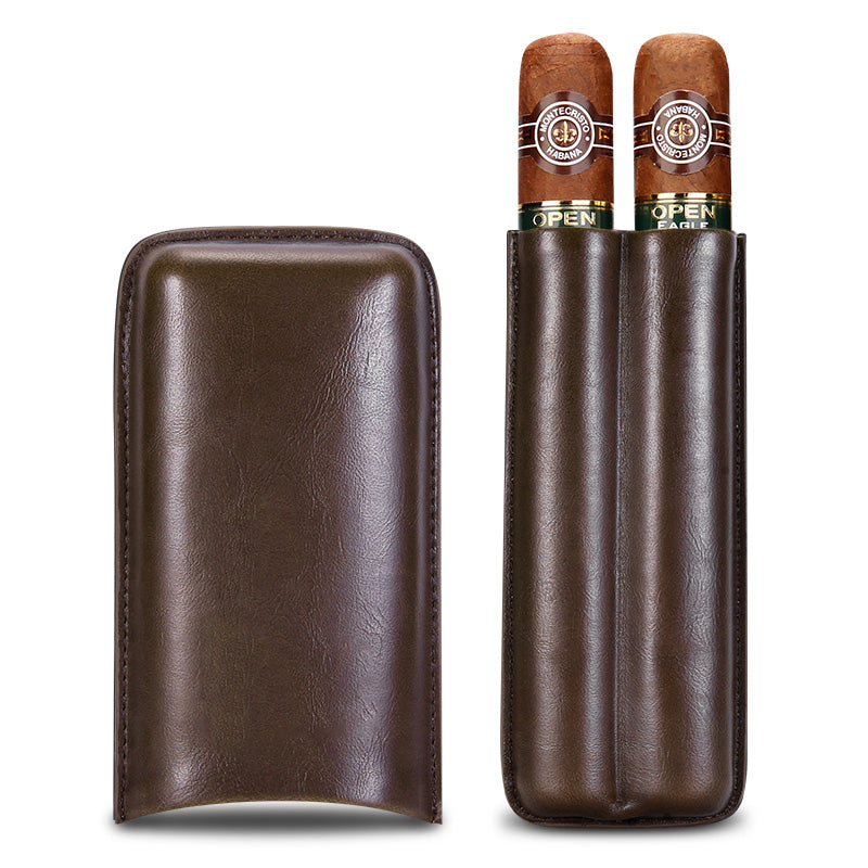 Best Eco Leather Mens 2pcs Cigar Case Leather Cigar Cases for Men