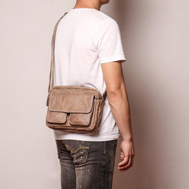 Black LEATHER MEN'S Small Side bag Brown Side Bag MESSENGER BAG Brown Courier Bag FOR MEN