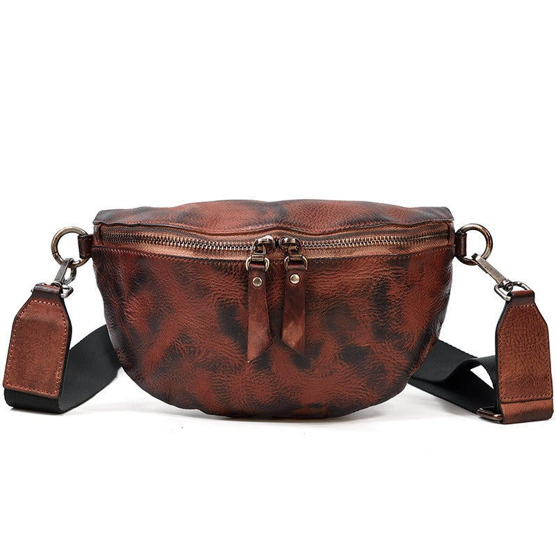 Leather Fanny Pack Small Men's Vintage Chest Bag Hip Pack Waist Bag For Men