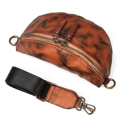 Leather Fanny Pack Small Men's Vintage Chest Bag Hip Pack Waist Bag For Men