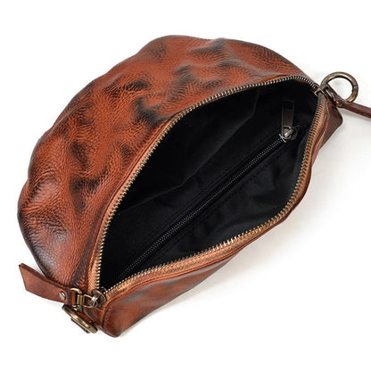 Leather Fanny Pack Small Men's Vintage Chest Bag Hip Pack Waist Bag For Men