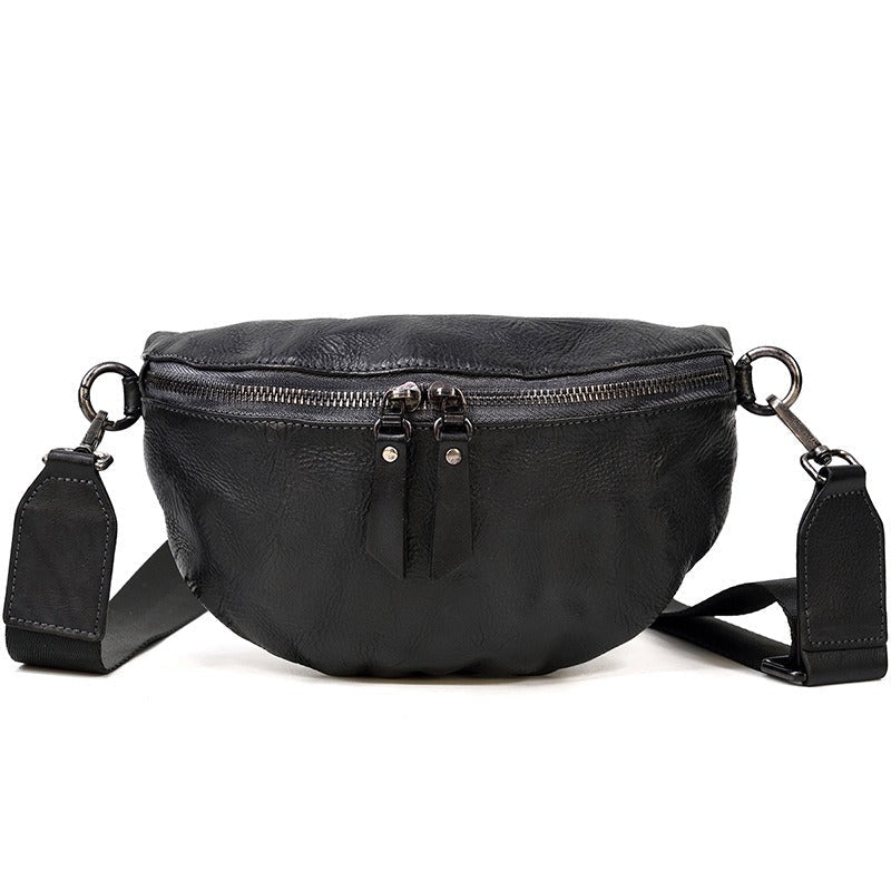 Leather Fanny Pack Small Men's Vintage Chest Bag Hip Pack Waist Bag For Men