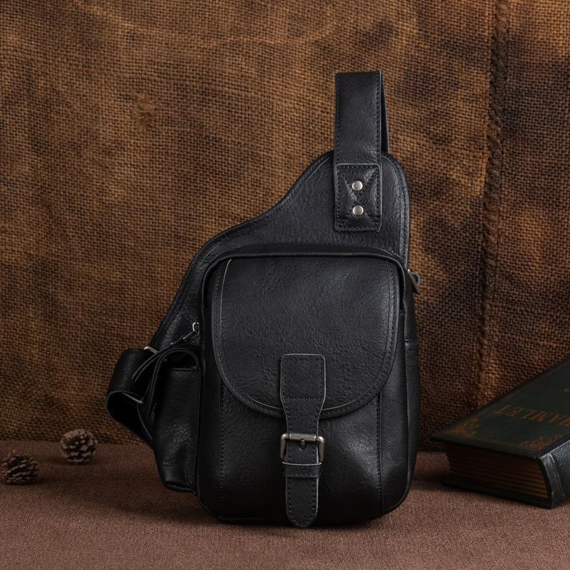 Leather Sling Bag Chest Bag Sling Crossbody Bag Sling Tan Travel Bags Sling Hiking Bag For Men