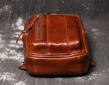 Brown Leather Sling Packs Sling Bag Chest Bags Leather Sling Crossbody Pack Travel Bags For Men