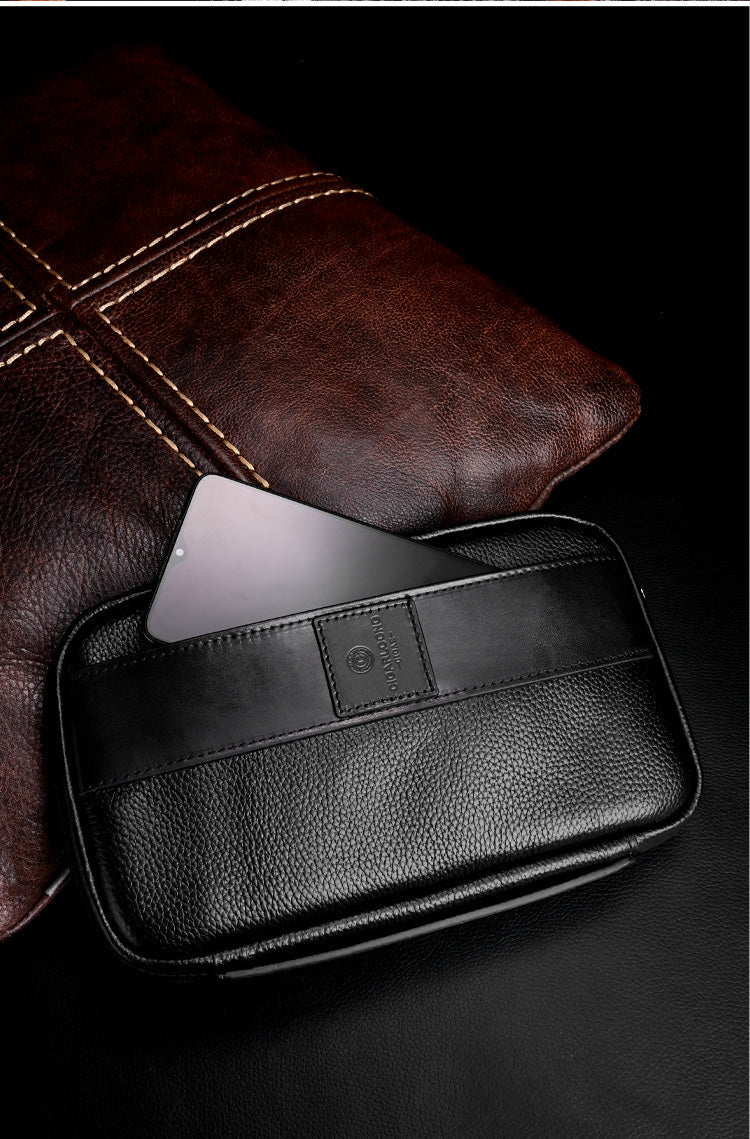 Black Leather Tobacco Pipe Rollup Bag, Pipe Pouch, The Pipe Smoker's Full Set Gift for Him