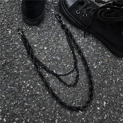 Black Metal WALLET CHAIN Triple LONG PANTS CHAIN Black Jeans Chain Jean ChainS FOR MEN