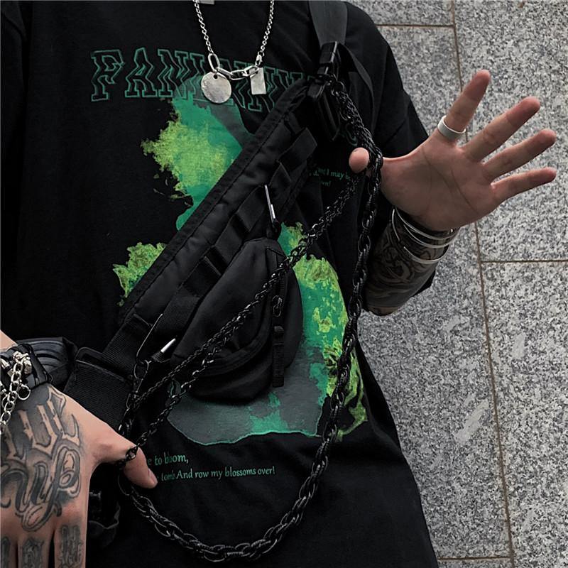 Black Metal WALLET CHAIN Triple LONG PANTS CHAIN Black Jeans Chain Jean ChainS FOR MEN