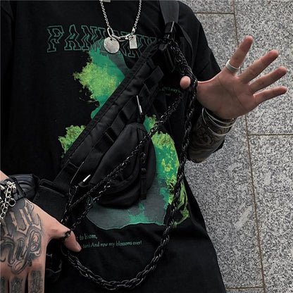 Black Metal WALLET CHAIN Triple LONG PANTS CHAIN Black Jeans Chain Jean ChainS FOR MEN