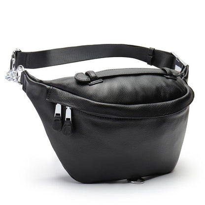 Black Mens Leather Fanny Pack Bum Bag Black Fanny Bag Black Waist Bags For Men