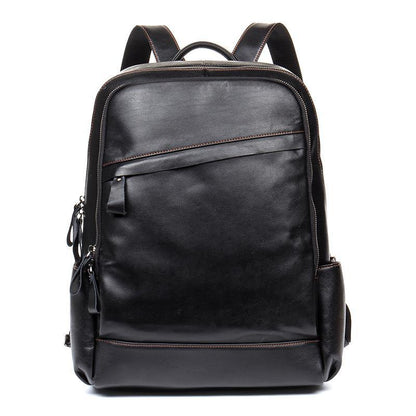 Cool Black Mens Leather 14-inch Computer Backpacks Travel Backpack School Backpacks for men