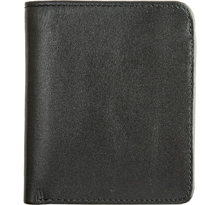 Black Cool Leather Mens Small Wallet billfold Wallet Bifold Vintage SLim Wallet for Men