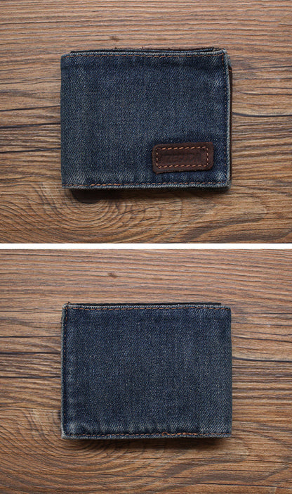 Denim Wallets Denim Mens Slim billfold Wallet Denim Bifold Wallets For Men