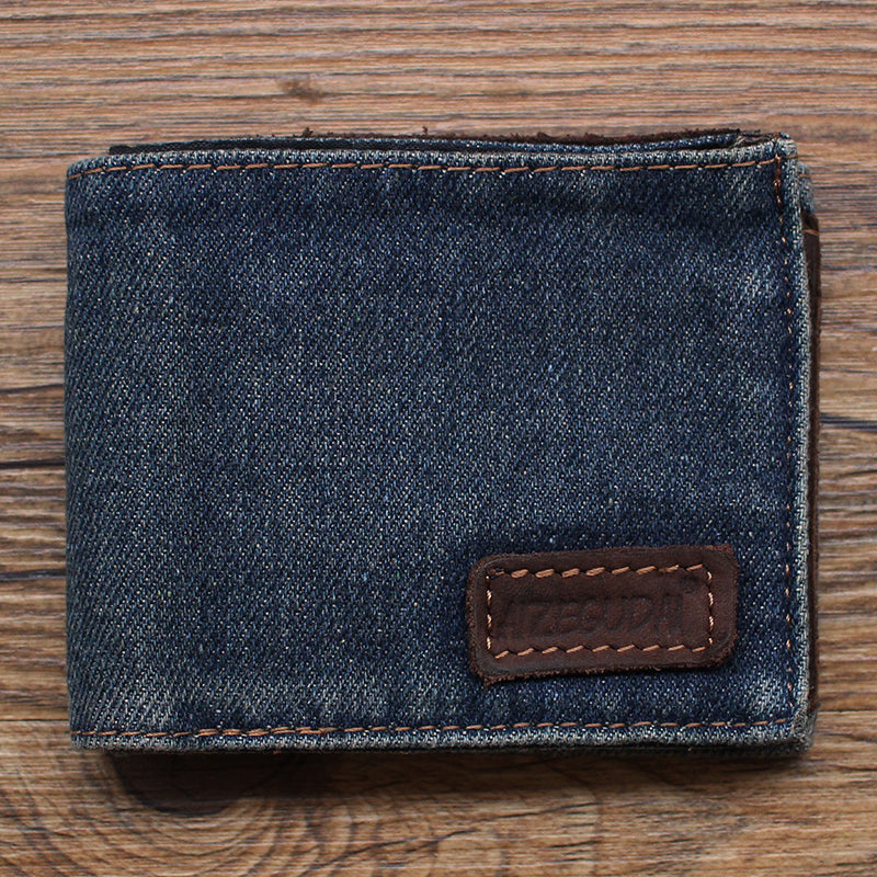 Denim Wallets Denim Mens Slim billfold Wallet Denim Bifold Wallets For Men