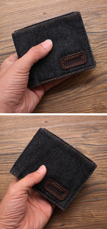 Denim Wallets Denim Mens Slim billfold Wallet Denim Bifold Wallets For Men