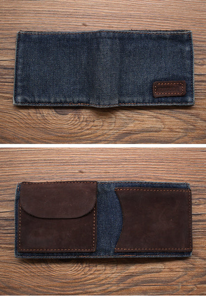 Denim Wallets Denim Mens Slim billfold Wallet Denim Bifold Wallets For Men