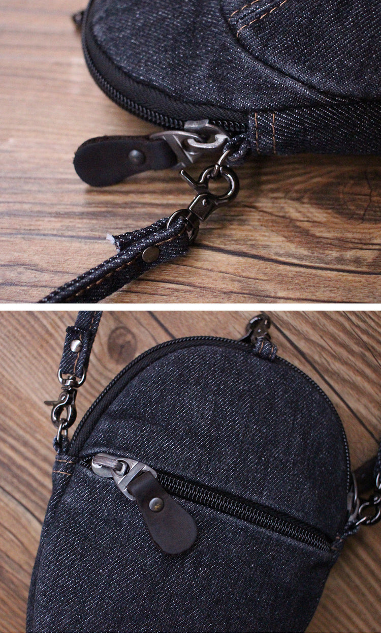 Unique Denim Cap Mini Shoulder Bags Belt Pouch Denim Cap Phone Crossbody Bag