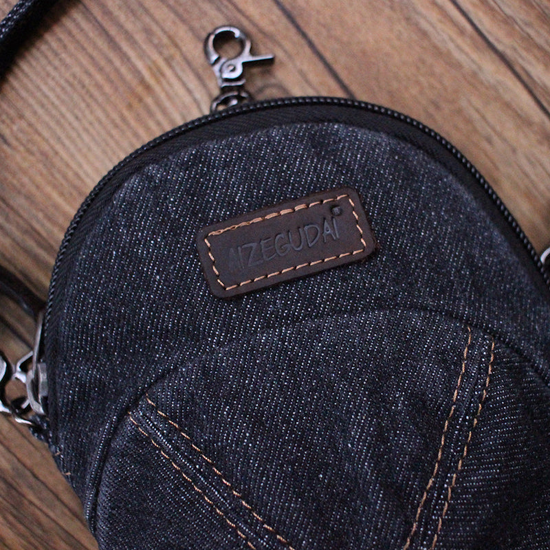 Unique Denim Cap Mini Shoulder Bags Belt Pouch Denim Cap Phone Crossbody Bag