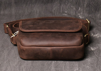 Brown Leather Men's Small Messenger Bag Side Bag Mini Shoulder Bag For Men