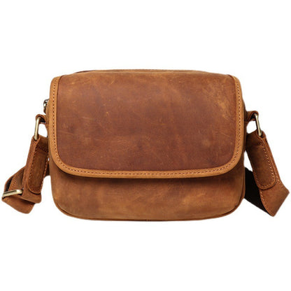 Brown Leather Men's Small Messenger Bag Side Bag Mini Shoulder Bag For Men