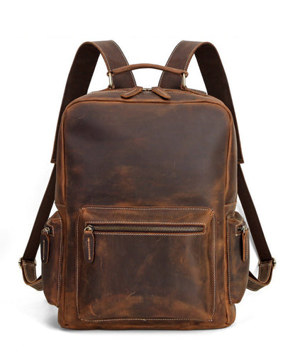 Brown Leather Men's Travel Backpack School Backpack 14¡®¡¯ Laptop Backpack For Men